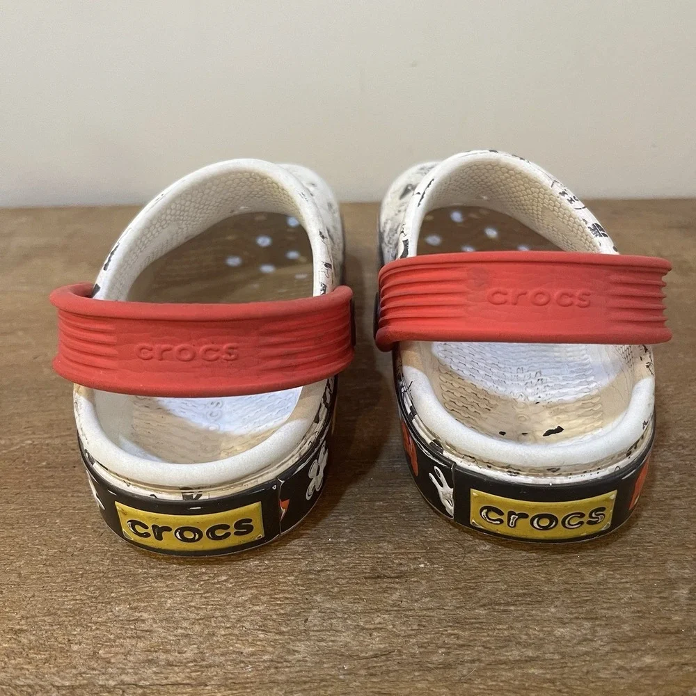 Crocs Disney Mickey Minnie Mouse Kids Clogs C9 White Red Charm Shoes